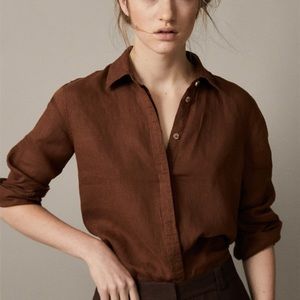 Vintage Linen Blend Button Down